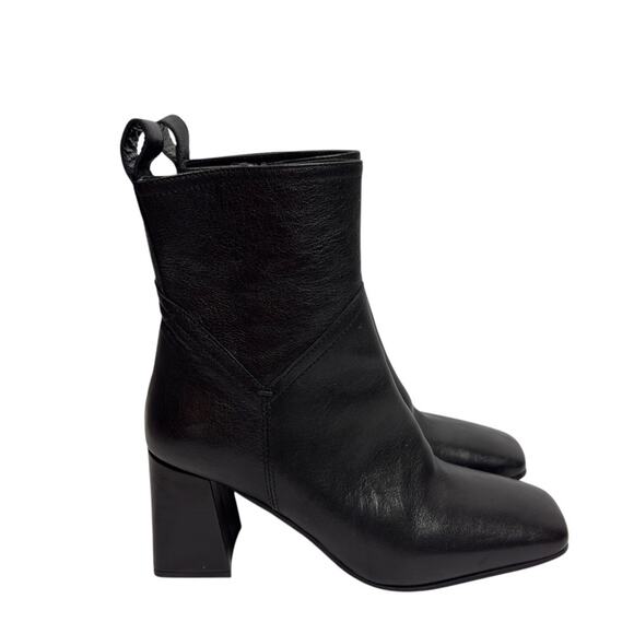 DAVOS GOMMA BLACK LEATHER HEEL WOMEN BOOTS SIZE 37 MADE IN ITALY - Picture 8 of 8